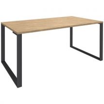 Escritorio 140x80 roble claro/patas carbono - Manutan