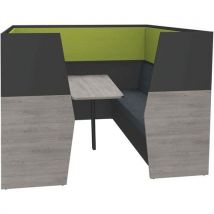 Simmob - Cabina acústica 6 plazas mesa roble gris/carbono/verde
