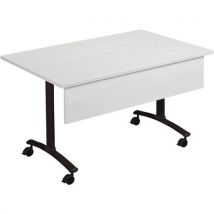 Manutan Expert - Mesa plegable eje laminada + panel tr. 140x80 cm gris/antrac