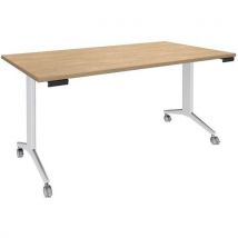 Simmob - Mesa 160x80 cm roble claro/pata blanca