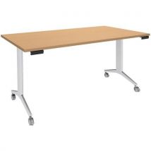 Simmob - Mesa 160x80 cm haya/pata blanca