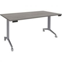 Simmob - Mesa 140x80 cm roble gris/pata aluminio