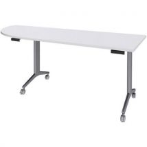 Simmob - Mesa 200x80 cm ángulo izquierdo blanco/pata aluminio