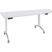 Simmob - Mesa 200x80 cm ángulo derecho blanca/pata blanca