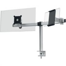 Durable - Brazo de soporte mixto para 1 pantalla + 1 tablet fijación mediante pinza