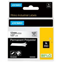 Dymo - Cinta de etiquetas industrial rhino negro/transparente 12 mm