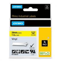 Dymo - Cinta de etiquetas industr. Rhino vinilo negro/amar. 24 mm