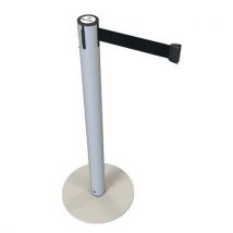 Poste gris con cinta retráctil 37 m negro - dlimit - Manutan