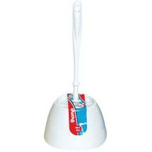 Escobillero con escobilla PVC Blanco - 35cm Alto - Higiene y Diseño para tu Baño