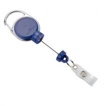Durable - Enrollador con botón para portatarjetas - azul