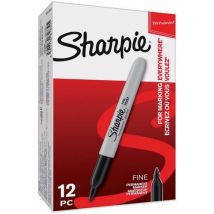 Sharpie - Marcador permanente sharpie punta fina negro caja de 12