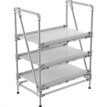 Trilogiq - Estantería de aluminio con reborde 3 estantes 900x600x1295