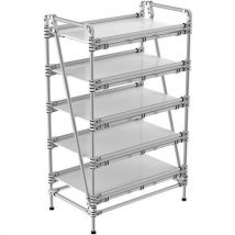 Trilogiq - Estantería de aluminio con reborde 5 estantes 900x600x1295