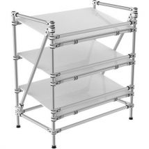 Trilogiq - Estantería de aluminio con reborde 3 estantes inclinados 1000x600x1100