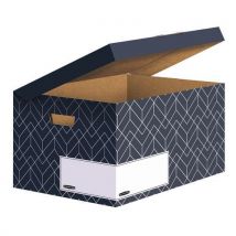 Bankers Box - Contenedor para caja archivadora flip top déco azul noche - bankers box
