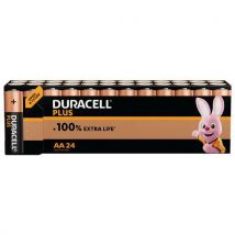 Duracell - Pila alcalina aa plus 100 % - 24 unidades - duracell