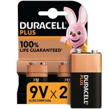 Duracell - Pilas 9v duracell plus 100% - 2 unidades