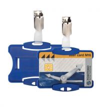 Durable - Portatarjetas para 1 tarjeta de seguridad con clip - azul