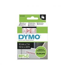 Dymo - Cinta de 12 mm con fondo blanco y letra roja ref. 45015