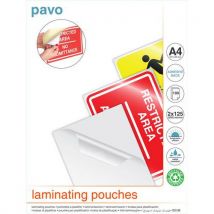 Pavo - Fundas de plastificación a4 reverso adhesivo - 2 × 125 μm