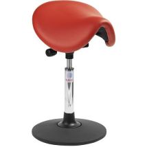 Taburete Dalton Sway EasySeat Bajo - Polipiel Rojo - Altura Ajustable 49-62cm - Soporta 110kg - Global Professional Seating