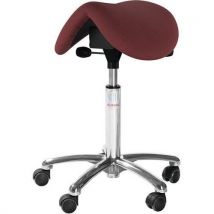 Global Professional Seating - Taburete mini easyseat-tejido cura-ruedas-bajo-rojo