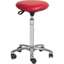 Taburete Tria Alto Polipiel Rojo - Altura Ajustable 57-83cm - Soporta 110kg - Global Professional Seating
