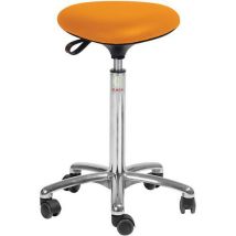 Taburete Tria Alto Polipiel Naranja - Altura Ajustable 57-83cm - Soporta 110kg - Global Professional Seating