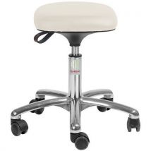 Taburete Tetra Bajo Polipiel Blanco - 48cm Alto - 110kg Soporte - Diseño Moderno - Global Professional Seating