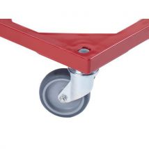 Bekuplast - Base para caja norma europa - ruedas de goma - rojo