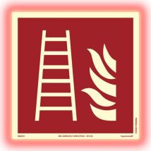 Señal Fotoluminiscente Salida Incendios - Aluminio Rígido 150mm - ISO 7010 - Ecológica 99% Reciclado - Systemtext