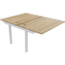 Buronomic - Mesa 2 puestos 120x163 cm elem. Adic. Rob. Nebr. Bl. Partage