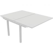 Buronomic - Mesa 2 puestos 120x163 cm elem. Adic. Blanco/madera dialogue