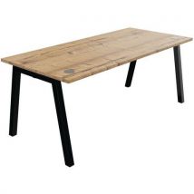 Buronomic - Mesa individual de 180 x 80 cm madera/negro partage