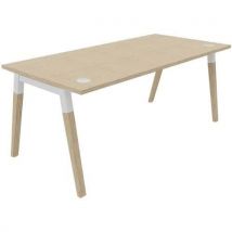 Buronomic - Mesa individual 180x80 cm roble hilo blanco/madera dialogue