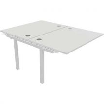 Buronomic - Mesa 2 puestos 120x163 cm elem. Adic. Blanco/blanco partage