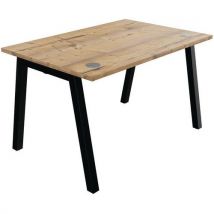 Buronomic - Mesa individual de 120 x 80 cm madera/negro partage