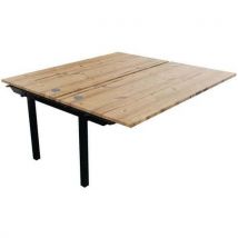 Buronomic - Mesa 2 puestos 180x163 cm elem. Adic. Madera/negro partage