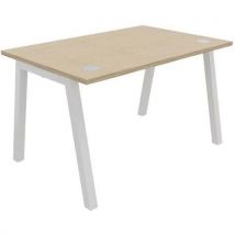 Buronomic - Mesa individual 120x80 cm roble hilo blanco partage