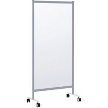 Tabique de Protección Móvil 180x85.5 cm - Plexiglás Transparente - Patas Aluminio Plata - Paperflow