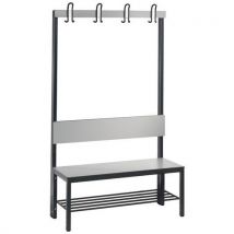 CP - Banco con colg. respaldo y rejilla basic plus plata l 1000