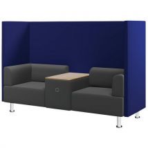 CEP - Sillón acústico de 2 plazas con tablero/toma euro - azul