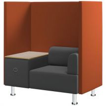 CEP - Sillón acústico de 1 plaza con tablero/toma euro - naranja
