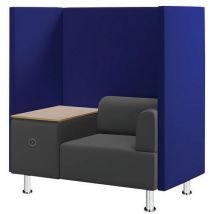 CEP - Sillón acústico de 1 plaza con tablero/toma euro - azul
