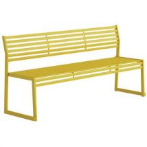 Urbantime - Banco con respaldo de acero galvanizado amarillo - l: 180 cm