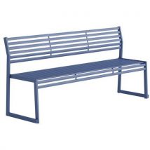 Urbantime - Banco con respaldo de acero galvanizado azul - l: 180 cm