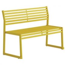 Urbantime - Banco con respaldo de acero galvanizado amarillo - l: 120 cm