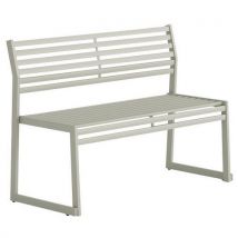 Urbantime - Banco con respaldo de acero galvanizado beige - l: 120 cm