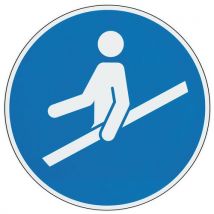 Manutan Expert - Señal - uso obligatorio del pasamanos - aluminio - 300 mm