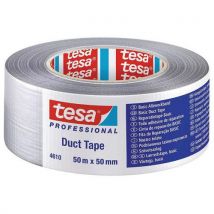 Tesa - Económica cinta americana de tela plateada - 50 m x 50 mm